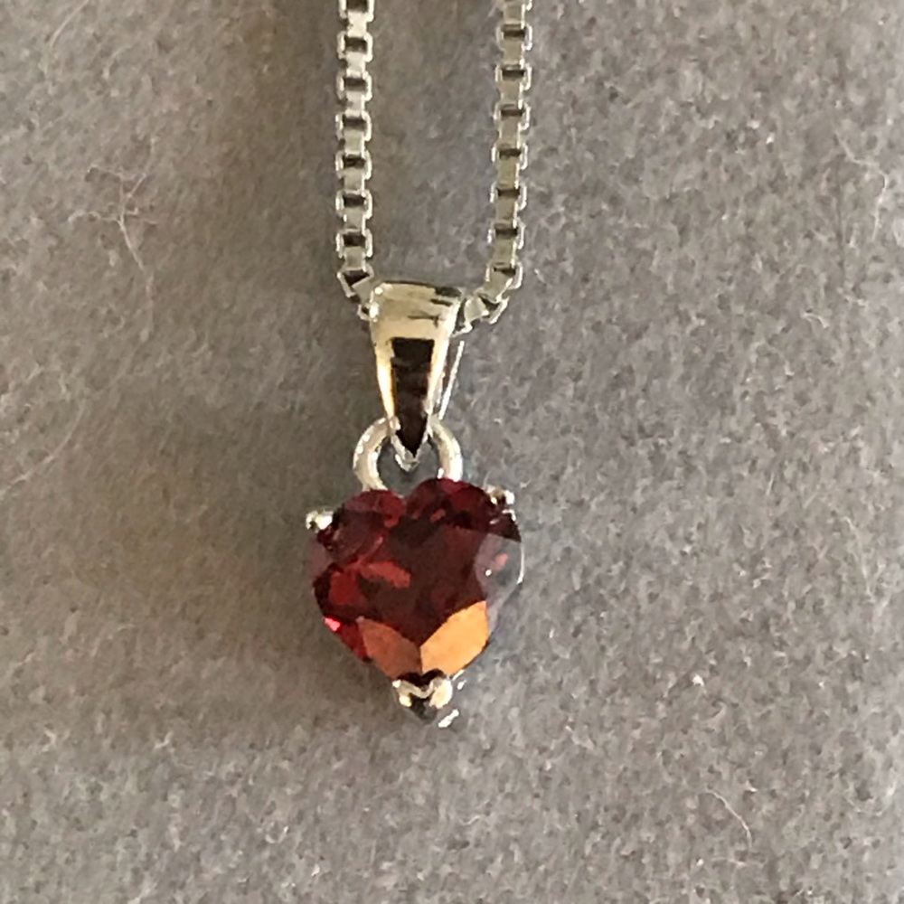 Silver Garnet Necklace - Picture 5 of 9